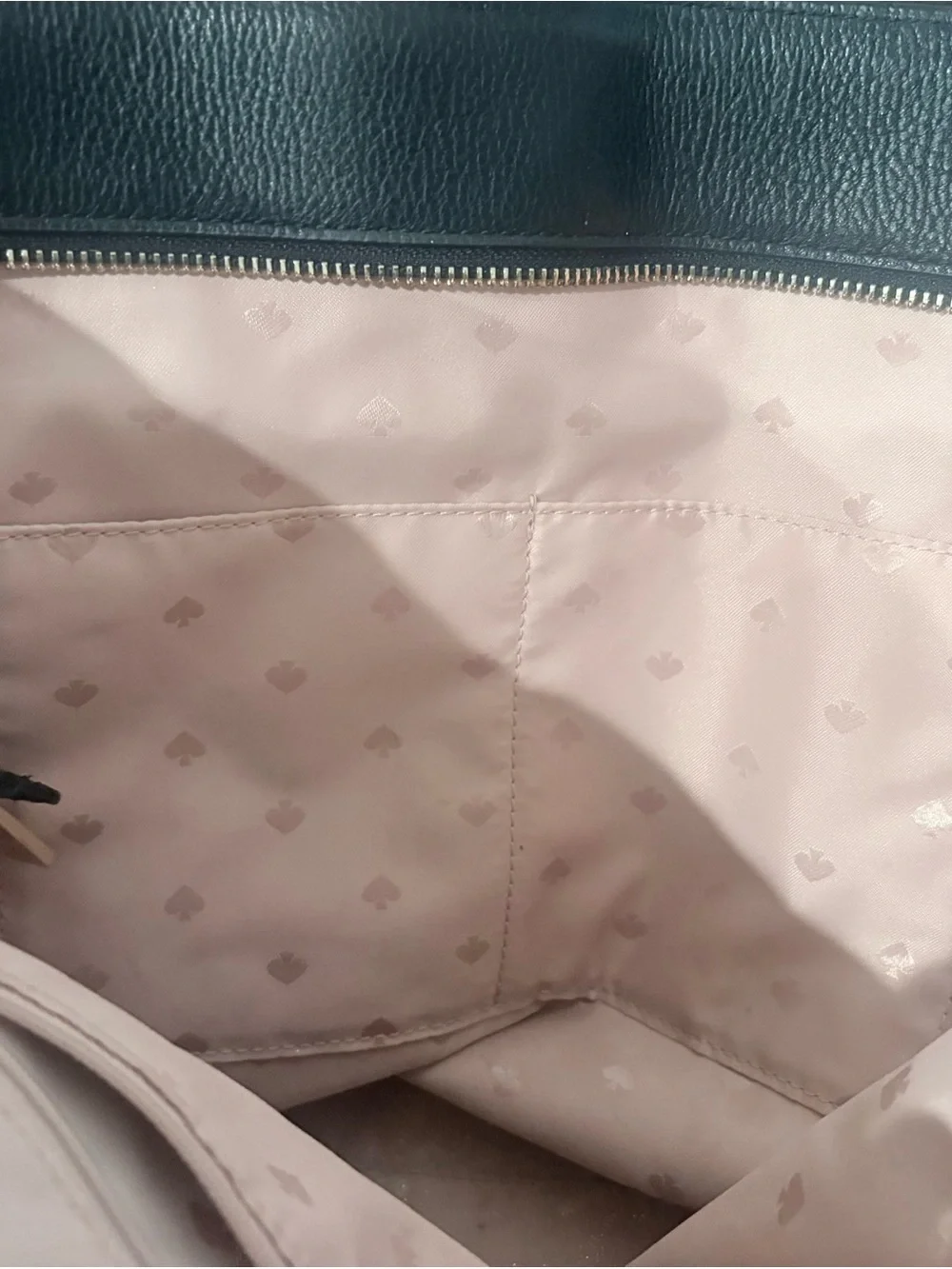 kate spade Black Leather Tote with Tassel Charm